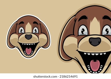 dog head mascot vector illustration cartoon style