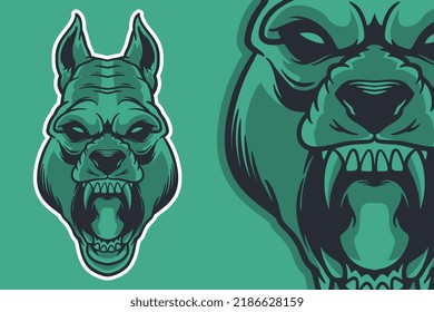dog head mascot vector illustration cartoon style