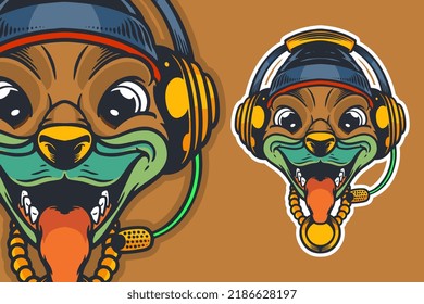dog head mascot vector illustration cartoon style