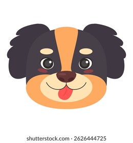 Dog head on isolated background. Vector illustration in a flat style