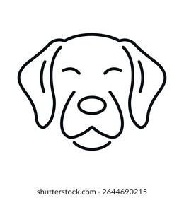 Dog head outline vector icon. Golden retriever icon.