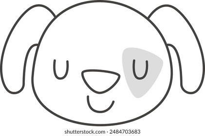 Ilustración vectorial de contorno de cabeza de perro