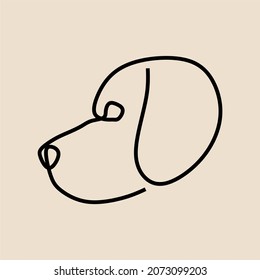dog head pet animal oneline continuous line art