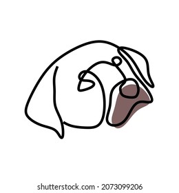 dog head pet animal oneline continuous line art