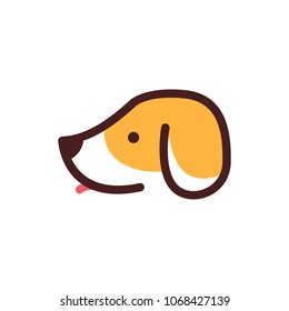 dog head pet care cartoon logo vector icon
