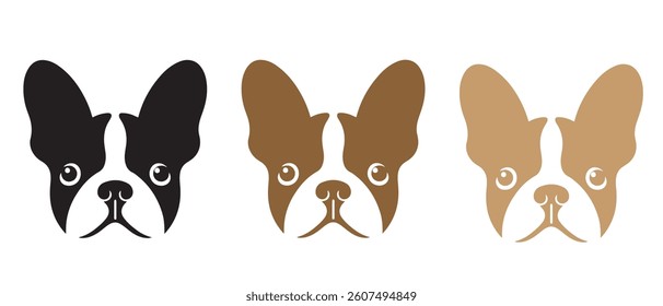 Dog head pet icon set animal logo vector illustration.