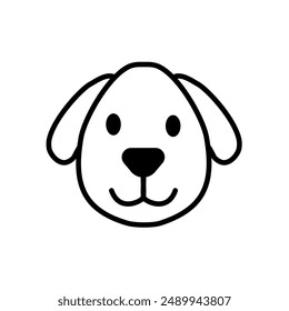 dog, dog head, pet - vector icon
