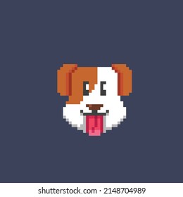 dog head in pixel style