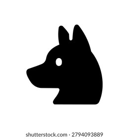 Dog Head Profile Icon Containing Domestic Pet Animal, Companion Theme, and Household Atmosphere