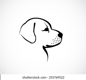 Dog head profile icon vector