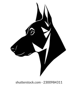 Dog Head Profile Silhouette Logo