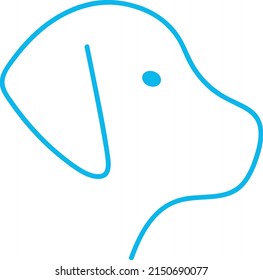 Dog Head Side View Silhouette Line Art