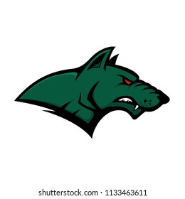 Dog head sign. Design element for sport team logo, emblem, badge, mascot. Vector illustration