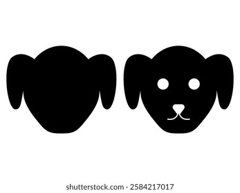 Dog head silhouette. Dog head icon. Simple stylized pet face pictogram. Vector illustration eps 10