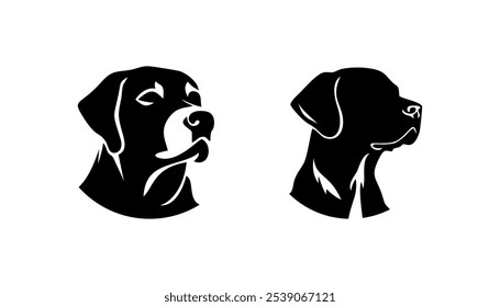 Fondo de logotipo de Vector de icono de silueta de cabeza de perro aislado