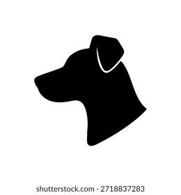 Dog head silhouette icon vector illustration on white background