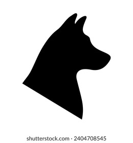 
Dog head silhouette illustration on isolated background