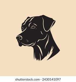 dog head silhouette set Clipart on a hex color background