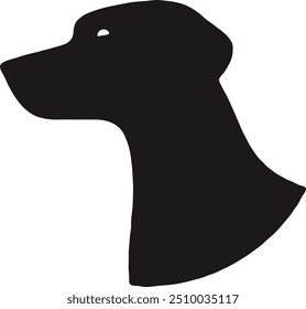 Dog head silhouette style Victor illustration with white background 