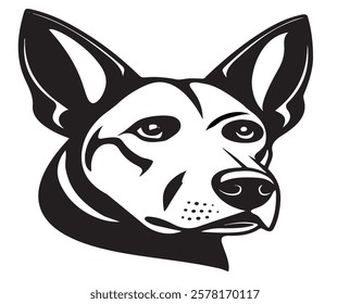 Dog Head silhouette vectoer style with white background .