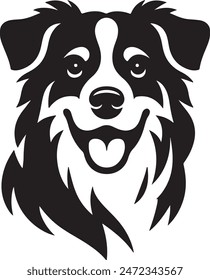 Dog head silhouette vector art illustration