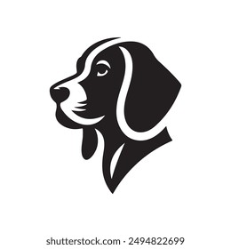 Arte vectorial de silueta de cabeza de perro