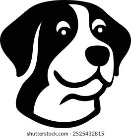 Dog head silhouette vector art illustration