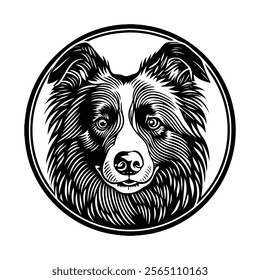 Dog Head Silhouette Vector Design EPS