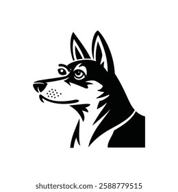 Dog Head Silhouette Vector Design