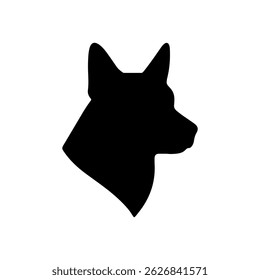 Dog head silhouette vector flat illustration design.