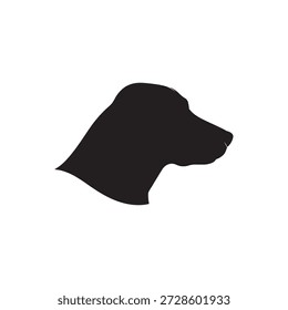 Diseño de ilustración plana de Vector de silueta de cabeza de perro.
