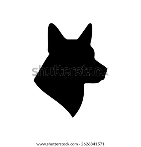 Dog head silhouette vector flat illustration design.