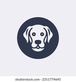 Dog head silhouette vector icon 