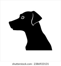 Dog head silhouette vector icon