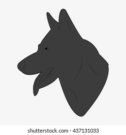 dog head silhouette, vector illustration