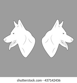 dog head silhouette, vector illustration