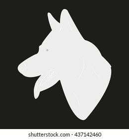 dog head silhouette, vector illustration