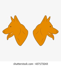 dog head silhouette, vector illustration