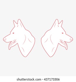 dog head silhouette, vector illustration
