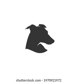 Dog head silhouette vector on a white background