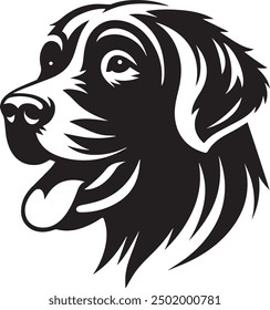 Dog head silhouette vector with white background 