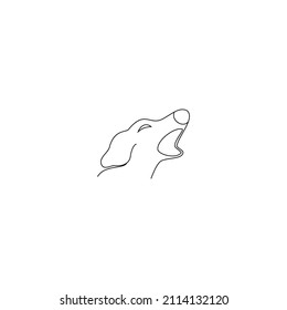 dog head  simple line art logo concept