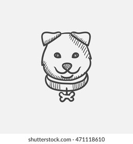 Dog head sketch icon set for web, mobile and infographics. Hand drawn vector isolated icon.