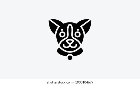 Dog head solid icon, dog face sign on white background, dog head silhouette icon in glyph style, Vector graphics.