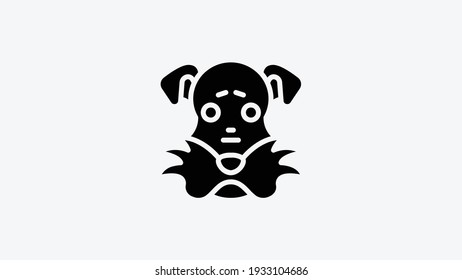 Dog head solid icon, dog face sign on white background, dog head silhouette icon in glyph style, Vector graphics.