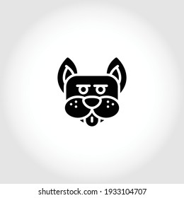 Dog head solid icon, dog face sign on white background, dog head silhouette icon in glyph style, Vector graphics.