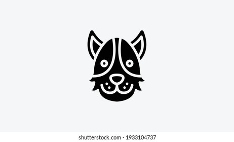 Dog head solid icon, dog face sign on white background, dog head silhouette icon in glyph style, Vector graphics.
