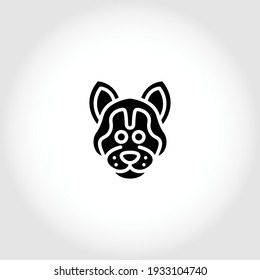 Dog head solid icon, dog face sign on white background, dog head silhouette icon in glyph style, Vector graphics.