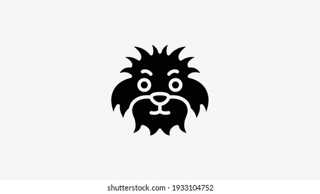 Dog head solid icon, dog face sign on white background, dog head silhouette icon in glyph style, Vector graphics.