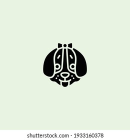 Dog head solid icon, dog face sign, dog head silhouette icon in glyph style, Vector graphics.